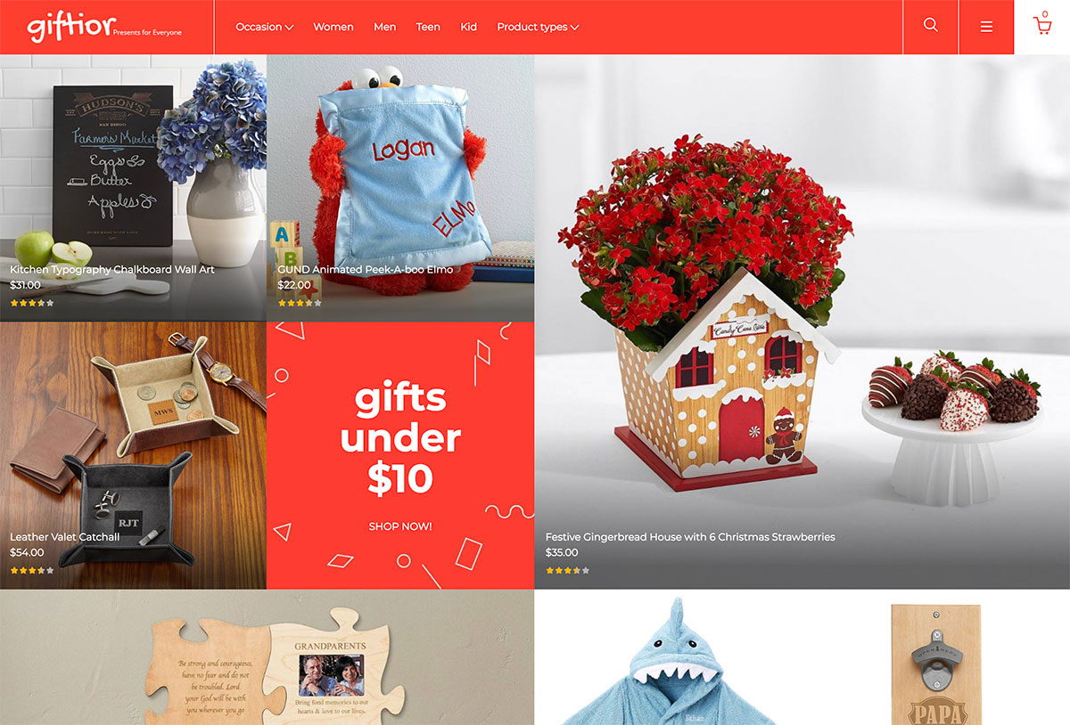 Example of Christmas themed website