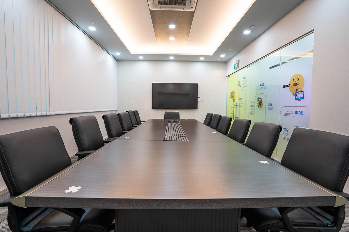 Conference room equipped with state-of-the-art smart TV, conducive and productive for meetings