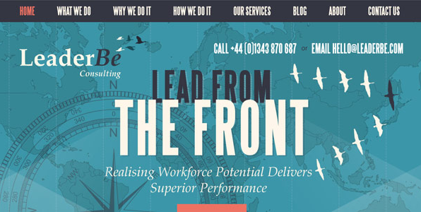 LeaderBe Consulting web design example great use of fonts and typography