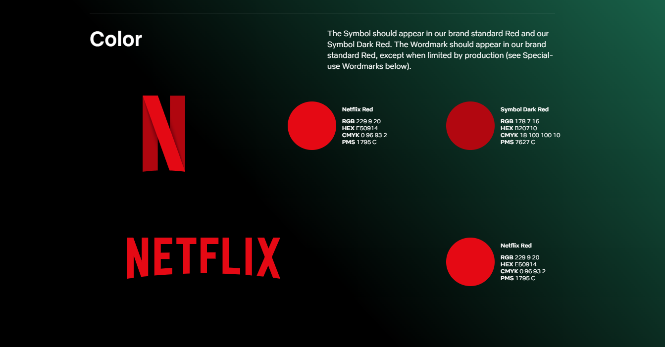 Screencap of Netflix style guide logo instructions